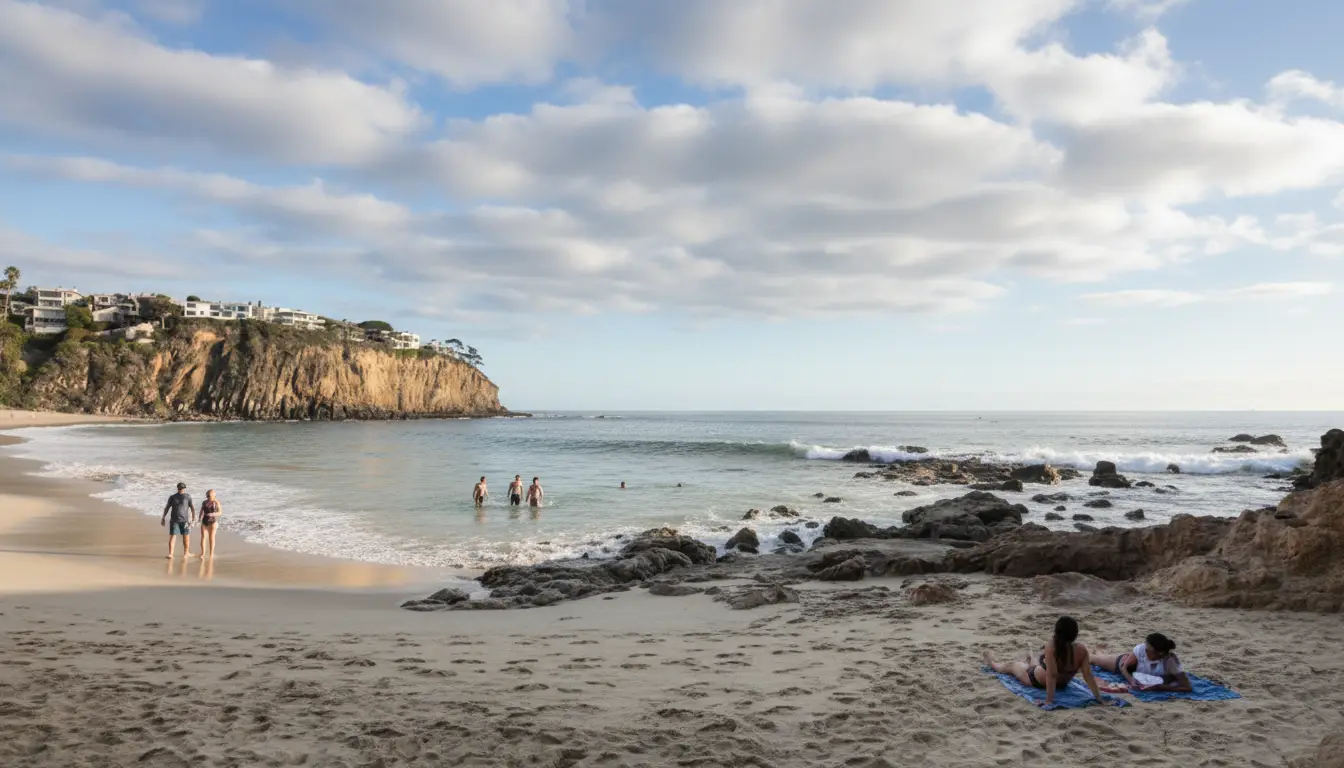 Irvine Cove beach in Laguna Beach, California.