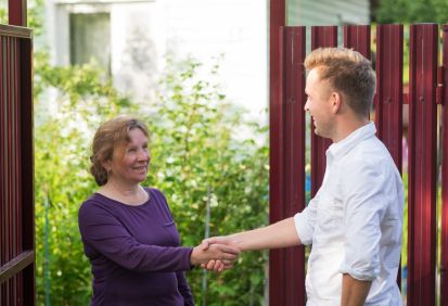 Introducing yourself to new neighbors.