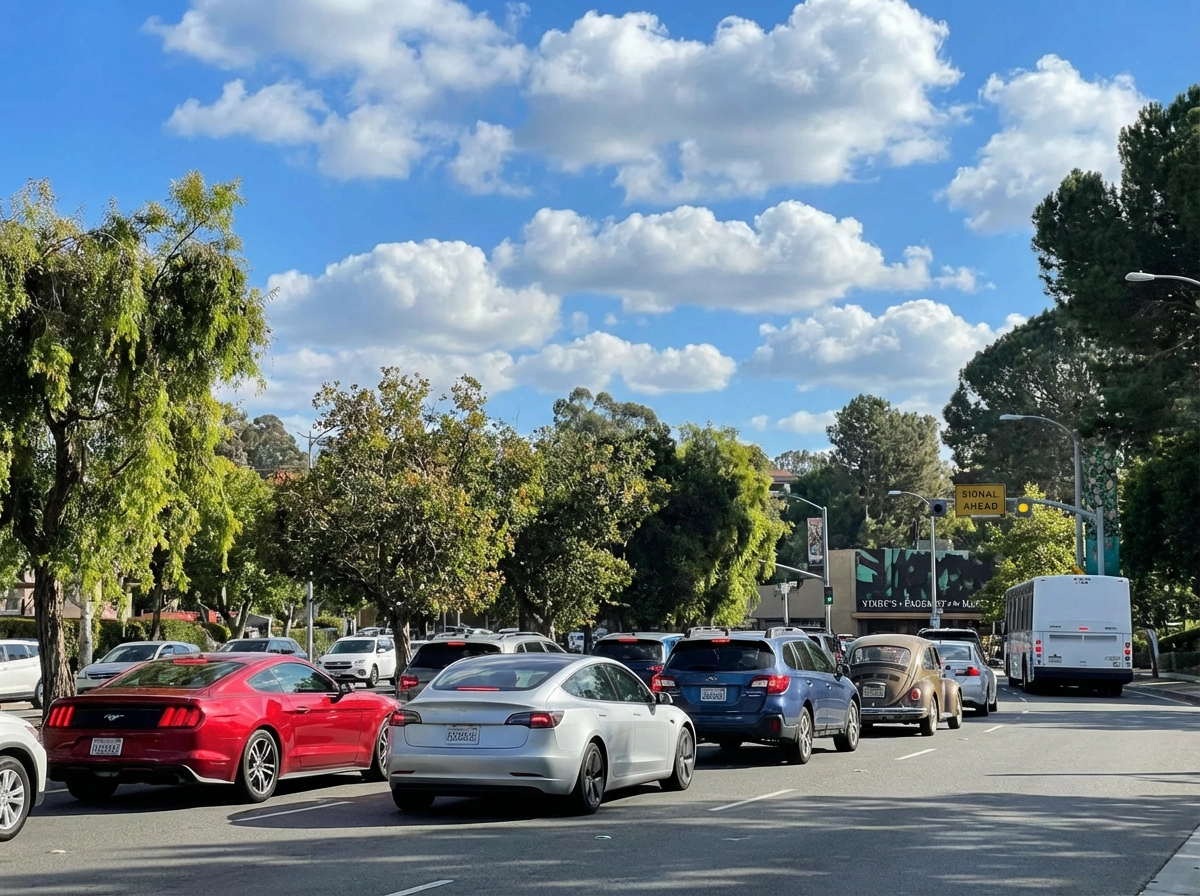 Summer traffic on Laguna Canyon Road.