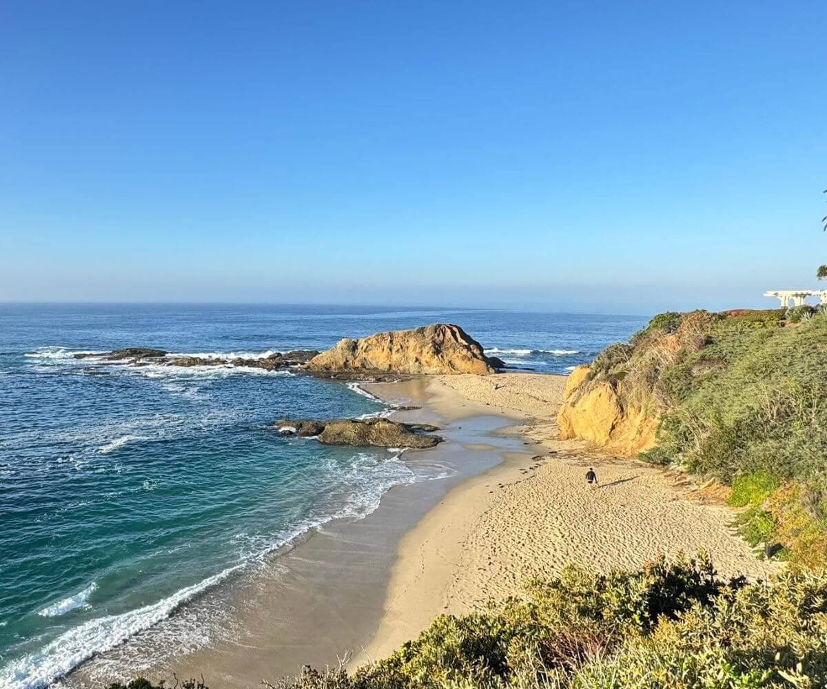 Goff Cove Beach 1 Goff Cove Beach, a small sandy pocket cove tucked below the bluffs in Laguna Beach